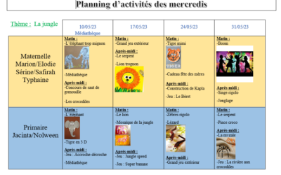 Activités des mercredis du mois de mai